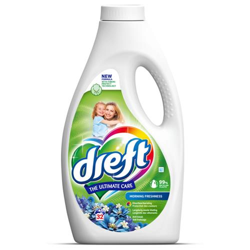 Dreft Vloeibaar Wasmiddel Ochtendfris 32 Wasb./1,44L - Kleurbescherming - Langdurig Effect - Afbeelding 2