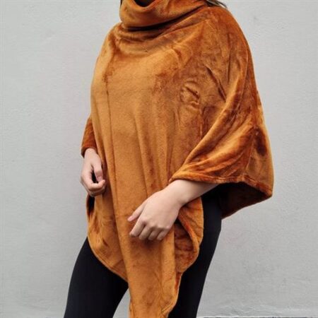 Poncho Grand Luxe whisky – stijlvolle en comfortabele poncho in één maat