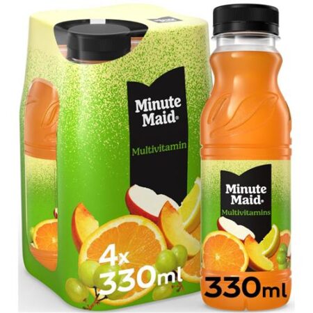 Minute Maid Multivitamin 4 x 33cl – PET Flesjes – 4-Pack – Fruitsap Met Multivruchten