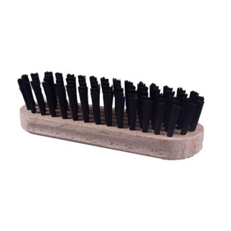 Schoenborstel 15x4,5 cm met houten handvat en natuurlijke haren