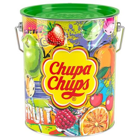 Chupa Chups Lolly's 150st - FRUIT - In Kleurrijke Emmer Met Deksel