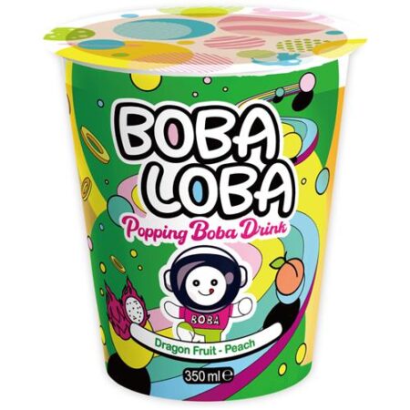 Boba Loba Dragon Fruit Peach 350ml – Heerlijke verfrissende bubble tea