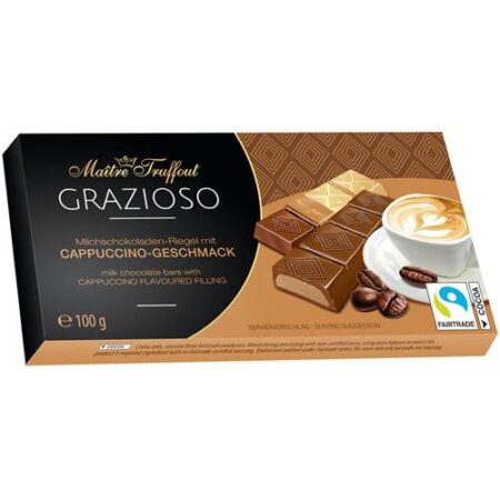 Maître Truffout Melkchocolade Met Cappuccino Crèmevulling 8×12,5g