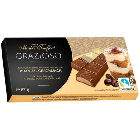 Maître Truffout Melkchocolade Met Tiramisu Crèmevulling 8×12,5g