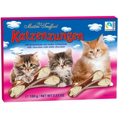 Maître Truffout Kattentongen Witte & Melkchocolade 100g