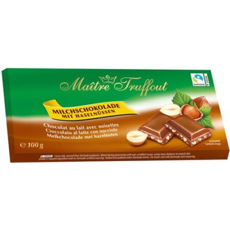 Maître Truffout Melkchocolade Met Hazelnoot 100g