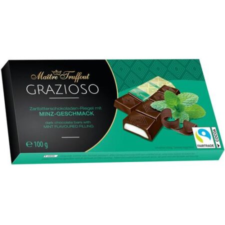 Maître Truffout Pure Chocolade Met Muntsmaak Crèmevulling 8x12,5g