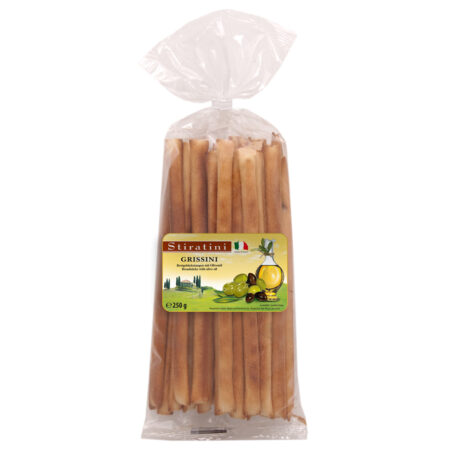 Stiratini broodstengels met olijfolie 250g verpakking