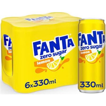Verpakking van Fanta Lemon Zero 6x330ml - suikervrije citroenlimonade