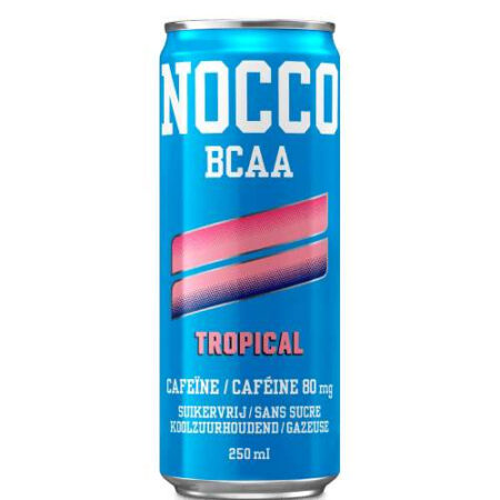 Nocco Energy Drink Tropical 250ml – Sleek Blikje – Suikervrij – BCAA