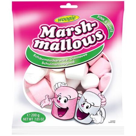 Woogie Marshmallows Pink & White 200g - Roze & Witte Marshmallows Mix