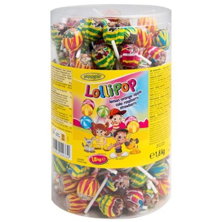 Woogie Lolly Mix - Lemon, Sinaasappel, Appel, Cola, Framboos & Aardbeiensmaak 180st