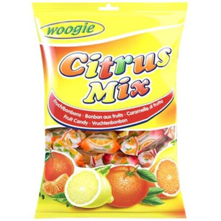 Woogie Fruitsnoepjes Citrus Mix 170g - Apart Verpakte Snoepjes - Citroen, Sinaasappel & Mandarijnssmaak