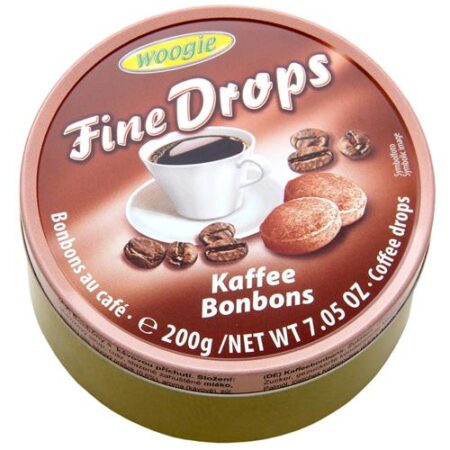 Woogie Zuurtjes Koffiesmaak 200gr – Harde Snoepjes In Blikken Doosje