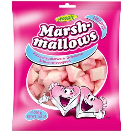 Woogie Marshmallow Hartjes 200g