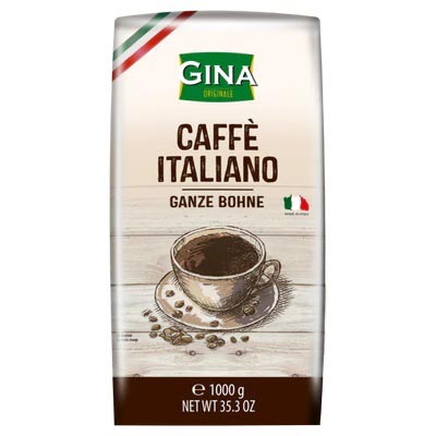 Gina Koffiebonen Caffè Italiano - 1kg - Gebrande Koffie