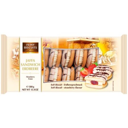Feiny Biscuits Jaffa Cake Met Aardbeicrèmevulling 380g