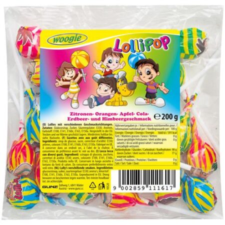 Woogie Lolly Mix 200g - Met Fruit & Colasmaak - Apart Verpakt