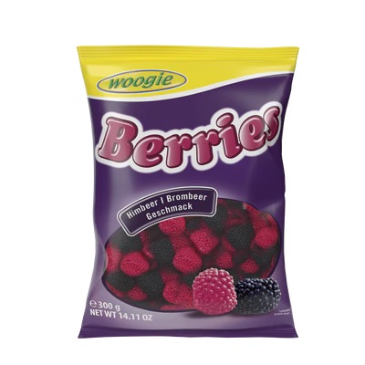 Woogie Berries Snoepjes 300g - Frambozen-Braambessensmaak