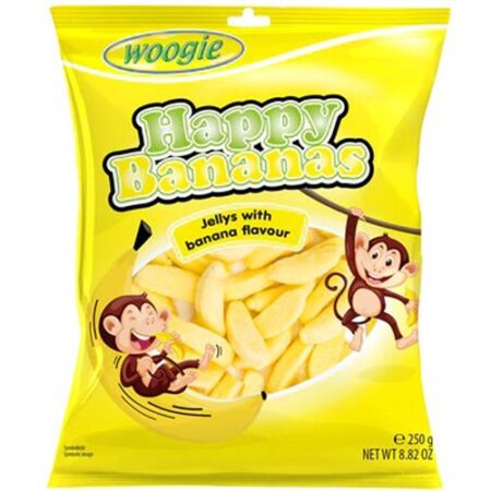 Woogie Happy Bananas Snoepjes 250gr - Schuimpjes Met Bananensmaak