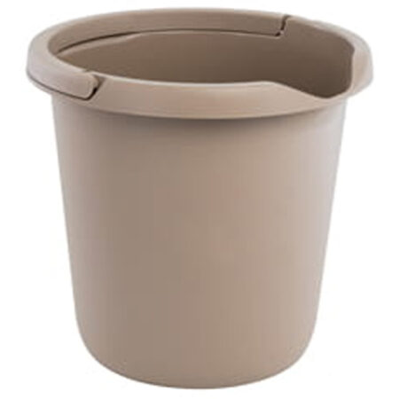 Cleany huishoudemmer 12 liter beige met schenktuit en metalen hengsel