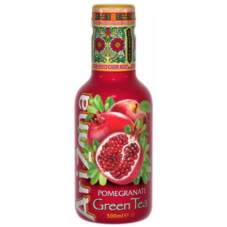 Arizona Pomegranate ijsthee 500ml fles met kleurrijke print