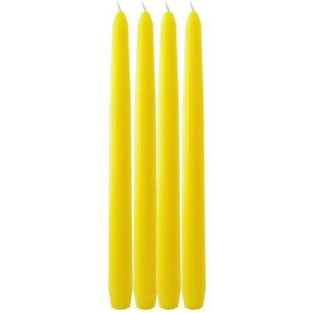 Tapered tafelkaarsen geel 25cm - Set van 4 kaarsen