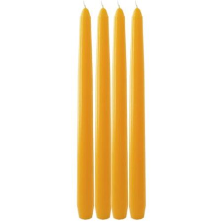 Tapered tafelkaarsen oranje 25cm - Set van 4 kaarsen