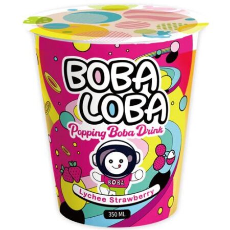 Boba Loba Strawberry Lychee – Verfrissende Bubble Tea 350ml