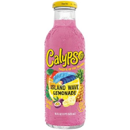 Calypso Island Wave Lemonade 473ml – Glazen Flesje – Limonade Met Tropisch Fruit Smaak – Niet Bruisend