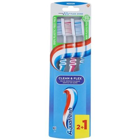 Aquafresh Clean Flex Medium tandenborstel 2+1 verpakking