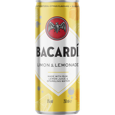 Bacardi Limon Lemonade 25cl – kant-en-klare citroen cocktail