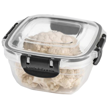 Lock Fresh voorraaddoos 500ml met grijze kliksluitingen – compacte voedseldoos