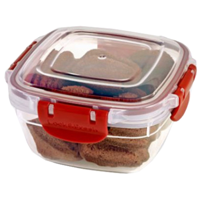 Lock Fresh voorraaddoos 500ml met rode kliksluitingen – compacte voedseldoos