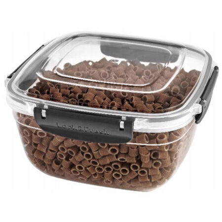 Lock Fresh voorraaddoos 2400ml met grijze sluitclips – bewaardoos voor voeding