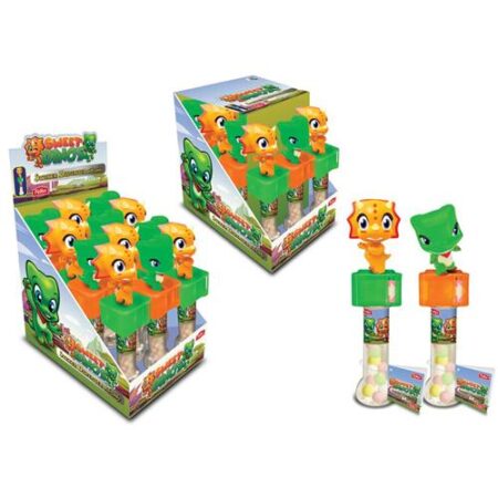 Sweet Dino's Sticker Dispenser Met Snoepjes - Felko