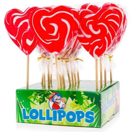 Spiraalhart Rood-Wit Lolly 80g 10cm - Felko
