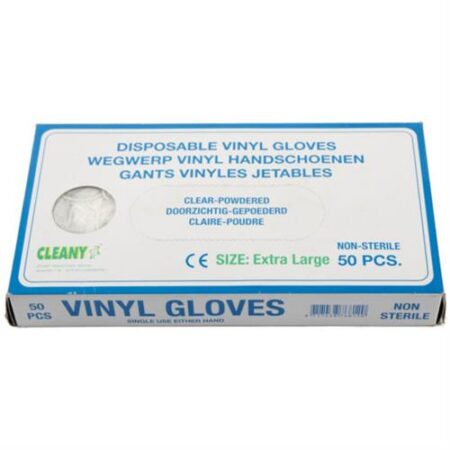 Vinyl handschoenen XL – 50 stuks – poedervrije wegwerphandschoenen