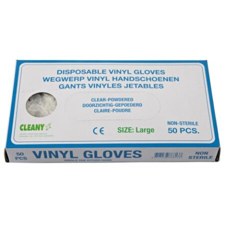 Vinyl handschoenen Large – 50 stuks – poedervrije wegwerphandschoenen