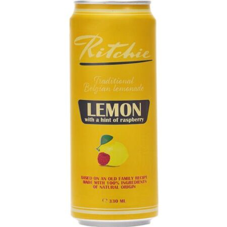 Flesje Ritchie Lemon Raspberry 33 cl – natuurlijk bruisende pink lemonade met citroen en framboos