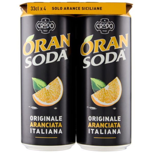 Oran Soda 4×33cl Blikjes | Sprankelende Aranciata uit Italië - Afbeelding 3