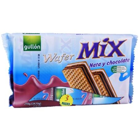 Gullon Wafer Mix - Melk & Chocolade - Apart verpakt 3x70gr