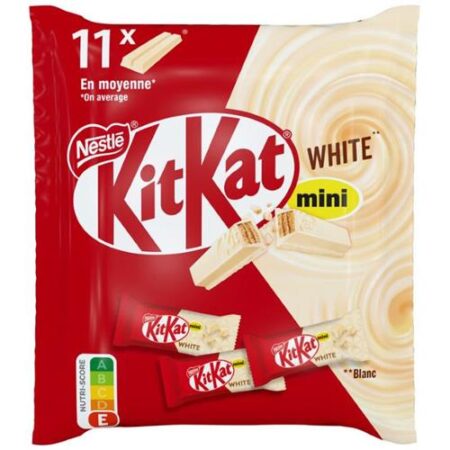 KitKat Mini White 11 x 13,3 g – witte chocolade wafeltjes in zakje