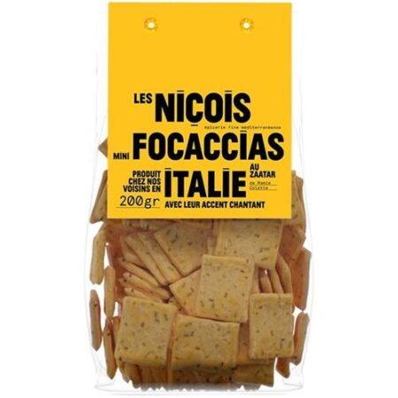 Les Niçois mini focaccias za’atar 200 g verpakking