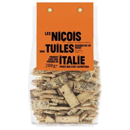 Les Niçois mini tuiles 200 g – koekjes met lijnzaad & maanzaad