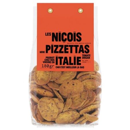 Les Niçois mini pizzettas aperitiefkoekjes 180 g verpakking