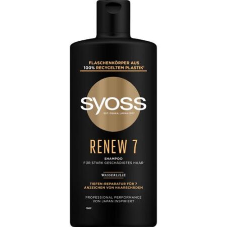 Fles Syoss Renew 7 Shampoo 440 ml – herstellende shampoo voor beschadigd haar met glans en voeding