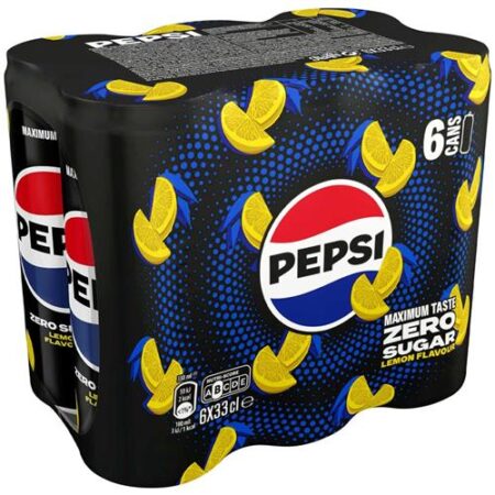 Pepsi Zero Sugar Lemon Sleek 6x33cl - Sleek Blikjes - 6-pack - Citroensmaak