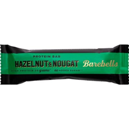 Barebells Hazelnut & Nougat eiwitreep 55 g – proteïnesnack met hazelnoten en nougat