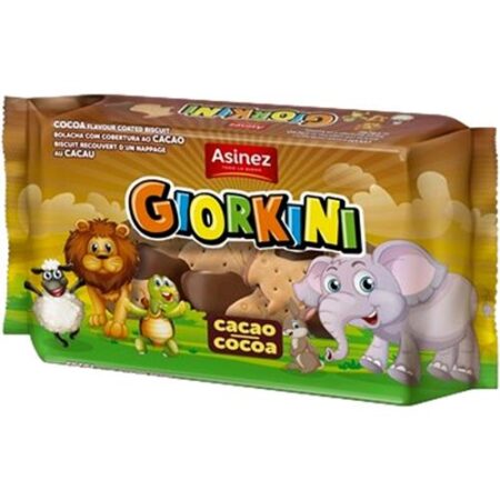 Asinez Koekjes Giorkini Dierenbiscuits Met Chocoladelaagje 180gr